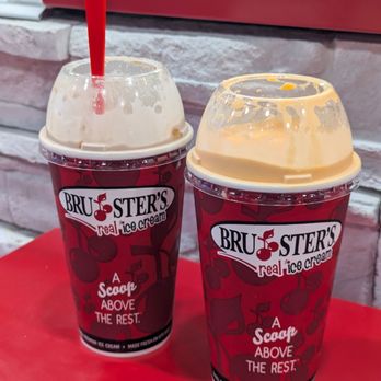 Bruster's Real Ice Cream - Buckeye and pumpkin milkshakes - both smalls - Desserts Near Me - Pittsburgh, Pennsylvania Bruster's Real Ice Cream - Buckeye and pumpkin milkshakes - both smalls - Desserts Near Me - Pittsburgh, Pennsylvania
