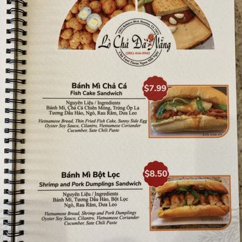 Bun Cha Ca Da Nang - Bánh Mì (Vietnamese Sandwich with fish cake or dumplings) menu (Sept 2024) - Vietnamese Near Me - Houston, Texas Bun Cha Ca Da Nang - Bánh Mì (Vietnamese Sandwich with fish cake or dumplings) menu (Sept 2024) - Vietnamese Near Me - Houston, Texas