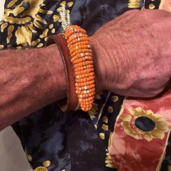 My new masculine Neiman Marcus karat leather bracelet, one of a kind! Thank you