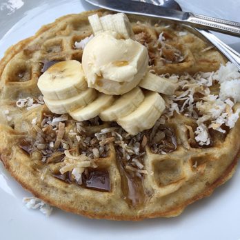 Timeless Coffee - Banana coconut flax waffle - Bakeries Near Me - Oakland, California Timeless Coffee - Banana coconut flax waffle - Bakeries Near Me - Oakland, California