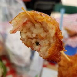 Let's Salu-Salo - Inside view of the kikiam seafood ball on stick