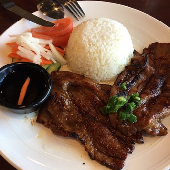 Pho Tai - Char Broil pork over rice #48.  Meat was on the fatty side and smaller portions than other Vietnamese restaurants. - Vietnamese Near Me - Hayward, California