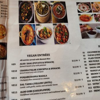 Indian Bistro - the menu of a restaurant - Indian Near Me - Clearwater, Florida
