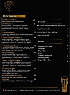 Menu photo 2 Chauncy’s Kitchen Stone Mountain, GA Menu photo 2 Chauncy’s Kitchen Stone Mountain, GA