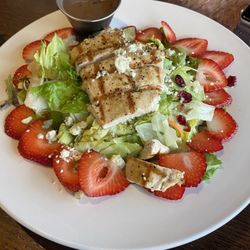 STRAWBERRY HILL- lettuce, grilled chicken, blue cheese, craisins, slivered almonds, strawberries and balsamic vinaigrette