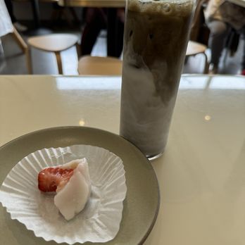 Neighbor's Corner - Mochi and iced Hojicha latte. - Coffee & Tea Near Me - San Francisco, California Neighbor's Corner - Mochi and iced Hojicha latte. - Coffee & Tea Near Me - San Francisco, California
