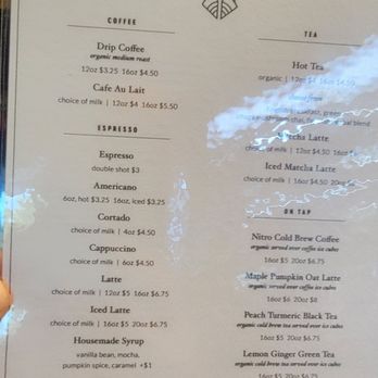 Ginger Fox - Drink menu - Bakeries Near Me - Stratham, New Hampshire