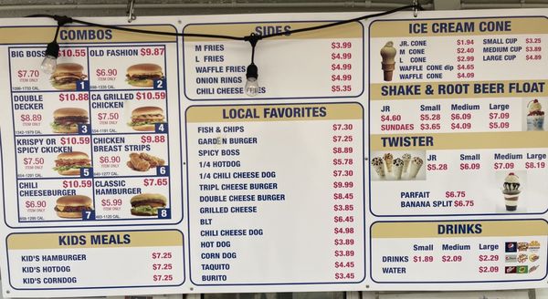 Photo of Fosters Freeze - Burbank, CA, US. Menu as of Sept. 2021