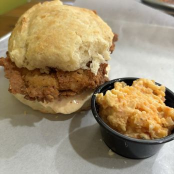 Se7enBites - Signature Chicken Biscuit with a side of Pimento Cheese - Coffee & Tea Near Me - Orlando, Florida