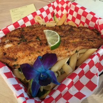 Feast On US - Sea bass over pasta (not pictured: brownie) - Caterers Near Me - New York, New York