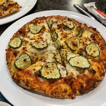 West Main Pizza Rail District - 8" Bacon Cheeseburger Pizza with pickles added - Pizza Near Me - Dilworth, Minnesota West Main Pizza Rail District - 8" Bacon Cheeseburger Pizza with pickles added - Pizza Near Me - Dilworth, Minnesota