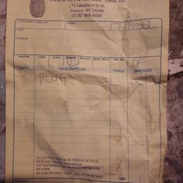 Original service receipt