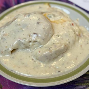 My Mom’s - Big momma biscuit!!  Green chili gravy was so good!! - Breakfast & Brunch Near Me - Albuquerque, New Mexico