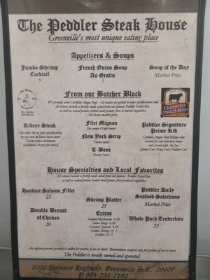 Menu photo 3 The Peddler Steak House Greenville, SC Menu photo 3 The Peddler Steak House Greenville, SC