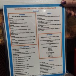 North End Restaurant - Menu