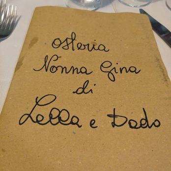 Osteria Nonna Gina - Menu cover - Tuscan Near Me - Siena, SI