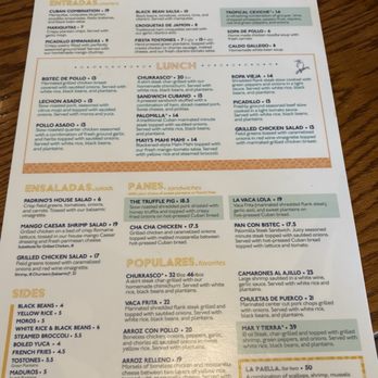 Padrino’s Cuban Restaurant - Menu 4/26 - Cuban Near Me - Dania Beach, Florida