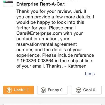 Enterprise Rent-A-Car - They just say this so they act as if they are helping; just an automated response with different names - Car Rental Near Me - Boca Raton, Florida Enterprise Rent-A-Car - They just say this so they act as if they are helping; just an automated response with different names - Car Rental Near Me - Boca Raton, Florida