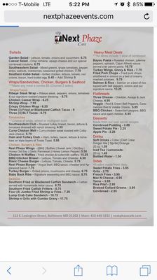 Menu photo 7 Next Phaze Cafe Baltimore, MD