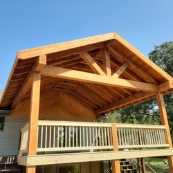 Tabor's Custom Building - Timber Framing Porch addition