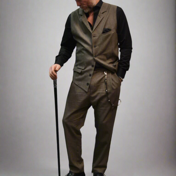 Reykjavik District - Voodoo vest & Murphy pants brown/black dog tooth - Men's Clothing Near Me - Warsaw, MZ Reykjavik District - Voodoo vest & Murphy pants brown/black dog tooth - Men's Clothing Near Me - Warsaw, MZ