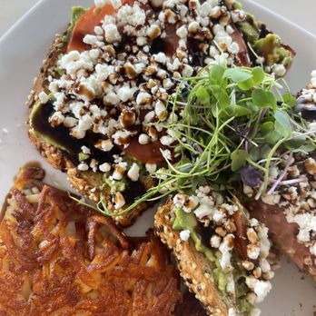 Canopy Road Cafe - Italian avocado toast with hash browns - Breakfast & Brunch Near Me - Inlet Beach, Florida