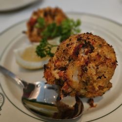 Manny's Steakhouse - Lobster Cakes for our appetizer - so delicious and full of lobster chunks!