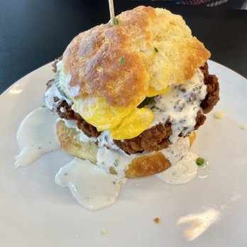 Seasons By 10/Fold - Chicken and egg biscuit with ranch sauce - Breakfast & Brunch Near Me - Myrtle Beach, South Carolina Seasons By 10/Fold - Chicken and egg biscuit with ranch sauce - Breakfast & Brunch Near Me - Myrtle Beach, South Carolina