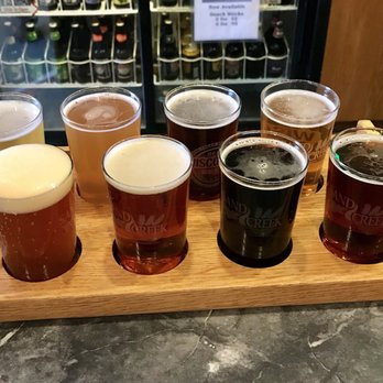 Sand Creek Brewing - Sampling a flight - Breweries Near Me - Black River Falls, Wisconsin
