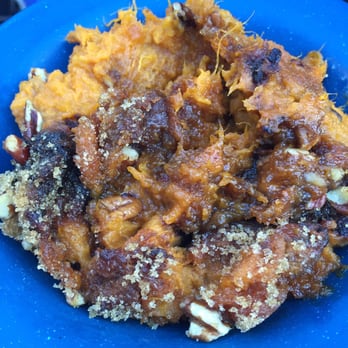 Mojo Old City BBQ - Sweet potato mash with crunchy pecans. Best I ever had. - Barbeque Near Me - St. Augustine, Florida