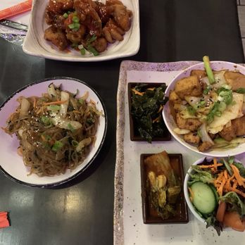 Bae Bae's Kitchen - Yum yum chicken, glass noodle, store fired tofu. Side dishes salad - Korean Near Me - Pittsburgh, Pennsylvania