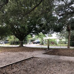 McKenney Park - TJ doing his perimeter check; there's a water faucet with bowls for dogs
