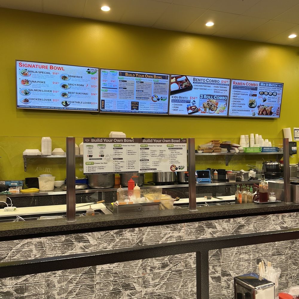NInja Bowl - a restaurant counter with menus on the wall - Hawaiian Near Me - Colorado Springs, Colorado NInja Bowl - a restaurant counter with menus on the wall - Hawaiian Near Me - Colorado Springs, Colorado