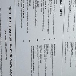 Large plates menu