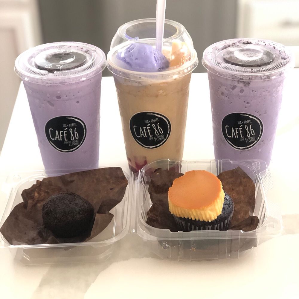 Cafe 86 - Ube Monster Milkshakes, Upside Down Halo Halo, Ube Truffle, and Ube Leche Flan Cupcake - Desserts Near Me - Chula Vista, California Cafe 86 - Ube Monster Milkshakes, Upside Down Halo Halo, Ube Truffle, and Ube Leche Flan Cupcake - Desserts Near Me - Chula Vista, California