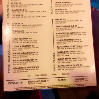 Tequila Cocina + Cantina - Menú front - New Mexican Cuisine Near Me - Phoenix, Arizona