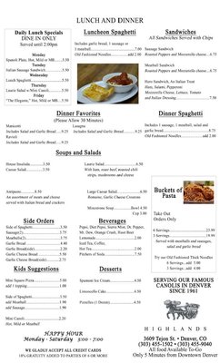 Menu photo 6 Lechuga's Italian Restaurant Denver, CO Menu photo 6 Lechuga's Italian Restaurant Denver, CO