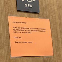 Sand Lake Surgery Center - Helpful reminder!