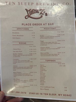 Menu photo 1 Ten Sleep Brewing Company Ten Sleep, WY Menu photo 1 Ten Sleep Brewing Company Ten Sleep, WY