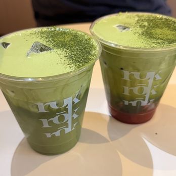 Rok Coffee and Tea - Left: Matcha Duo, Right: Strawberry Matcha Shortcake Duo - Coffee & Tea Near Me - Los Angeles, California