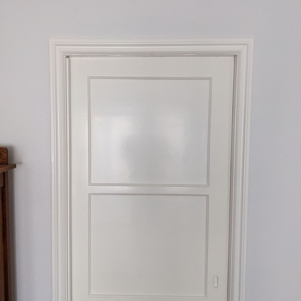 Trim, door, wall we're all painted Trim, door, wall we're all painted