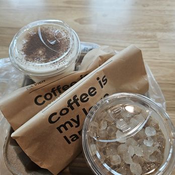 Da Vien Coffee - Vietnamese iced coffee, Einspanner cream iced coffee & 2 ham, egg, & cheese croissant melt. - Coffee & Tea Near Me - Alhambra, California