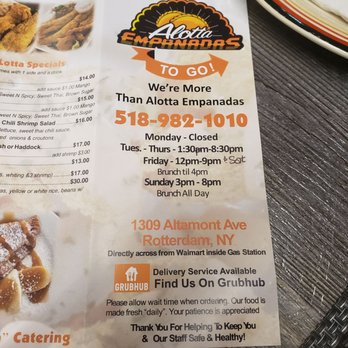 Alotta Empanadas - a menu for alotta empanadas - Empanadas Near Me - Schenectady, New York