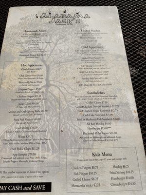 Menu photo 6 Alabama Jack's Key Largo, FL