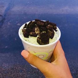 Zesto of Decatur - Brownie explosion (vanilla ice cream, hot fudge, brownie bites, idea and whip cream)!