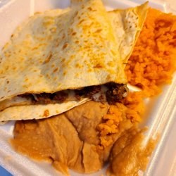 Tacos El Charro - Asada Quesadilla with rice and beans - $10.99 on Doordash