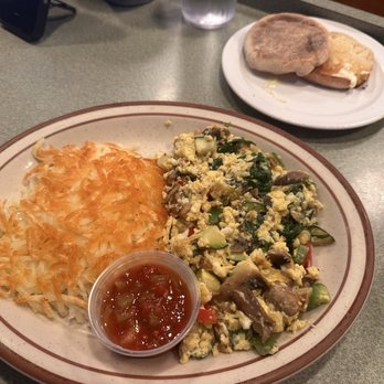 Joe's Other Place - Veggie Scramble w/ hash browns & English muffin - Mexican Near Me - Templeton, California Joe's Other Place - Veggie Scramble w/ hash browns & English muffin - Mexican Near Me - Templeton, California