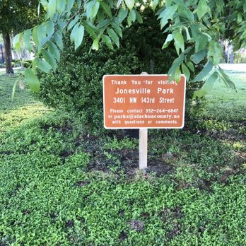 Jonesville Park - Park sign with a number for more information if needed. - Parks Near Me - Gainesville, Florida Jonesville Park - Park sign with a number for more information if needed. - Parks Near Me - Gainesville, Florida