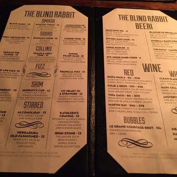 The Blind Rabbit - The Menu - Cocktail Bars Near Me - Anaheim, California The Blind Rabbit - The Menu - Cocktail Bars Near Me - Anaheim, California