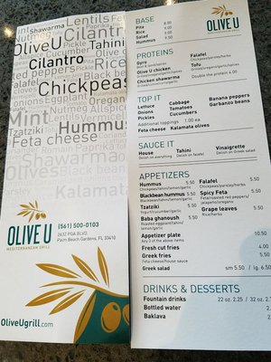 Menu photo 8 Olive U Mediterranean Grill Palm Beach Gardens, FL Menu photo 8 Olive U Mediterranean Grill Palm Beach Gardens, FL